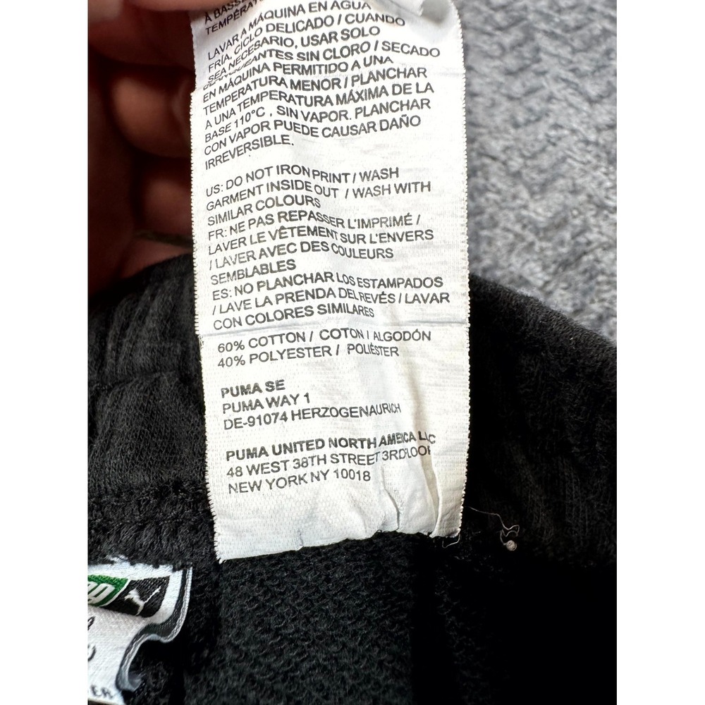 Puma Jogger Sweatpants Boys L 14-16 Black Spellout Logo High‎ Rise Elastic Waist - Picture 8 of 9